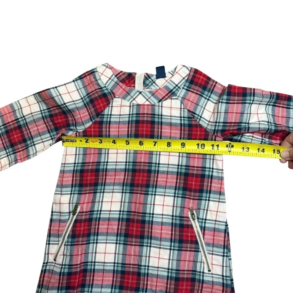 Gap Toddler Plaid Long Sleeve Dress Lined Zipper Pockets- Size 3T